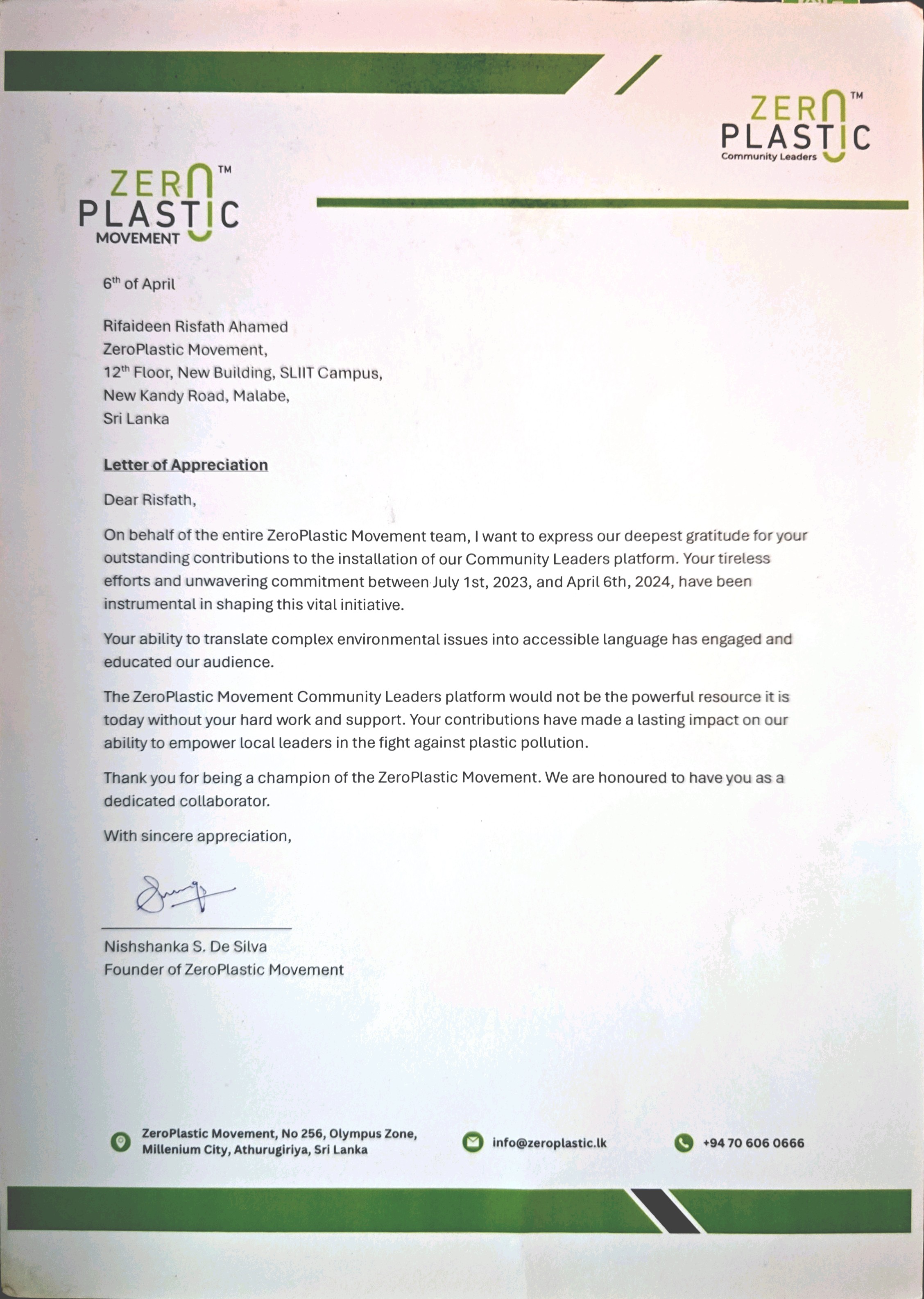 ZeroPlastic Community Appreciation