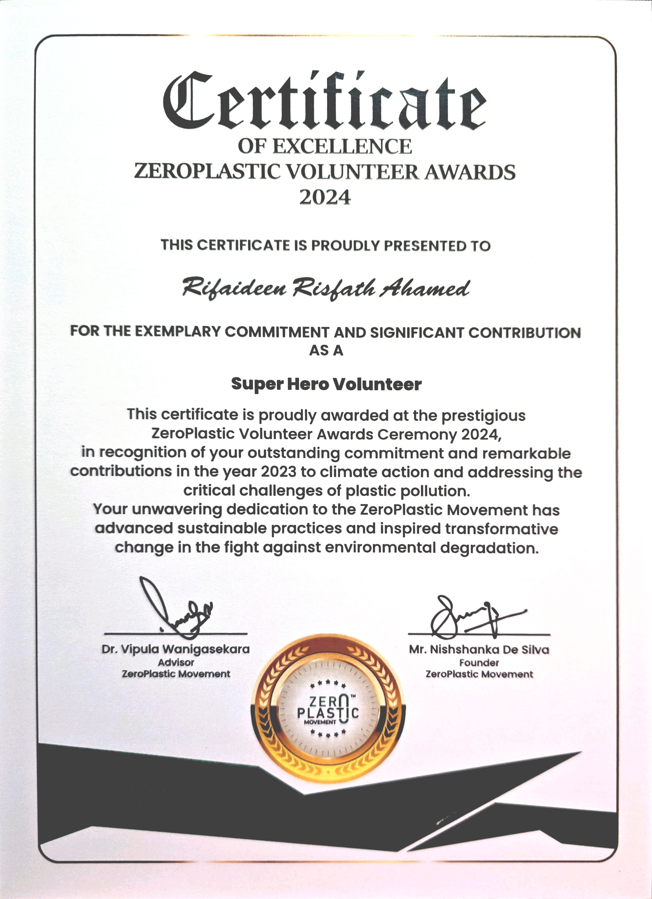 Super Hero Volunteer Award