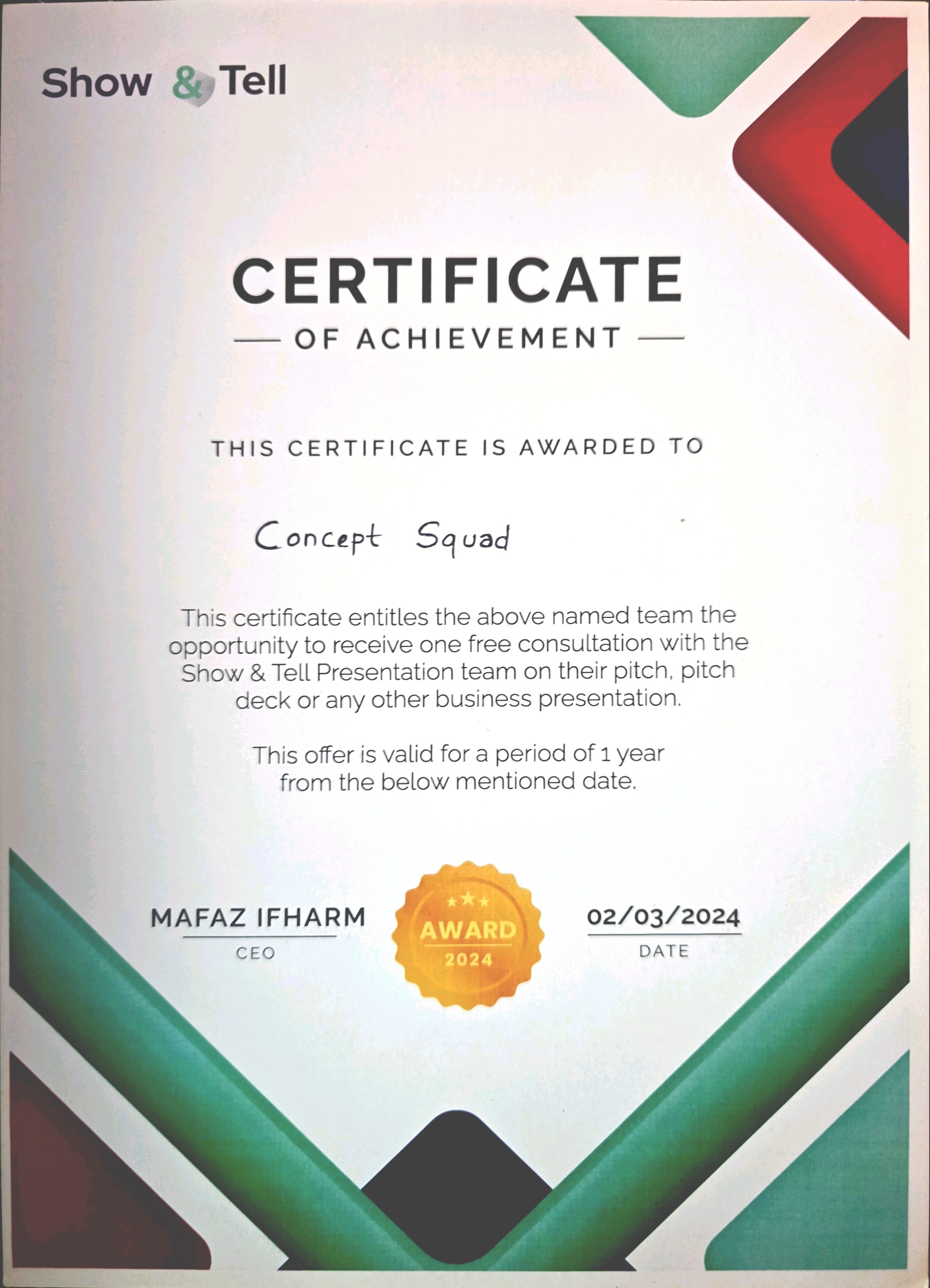 Concept Squad Top 5 Award