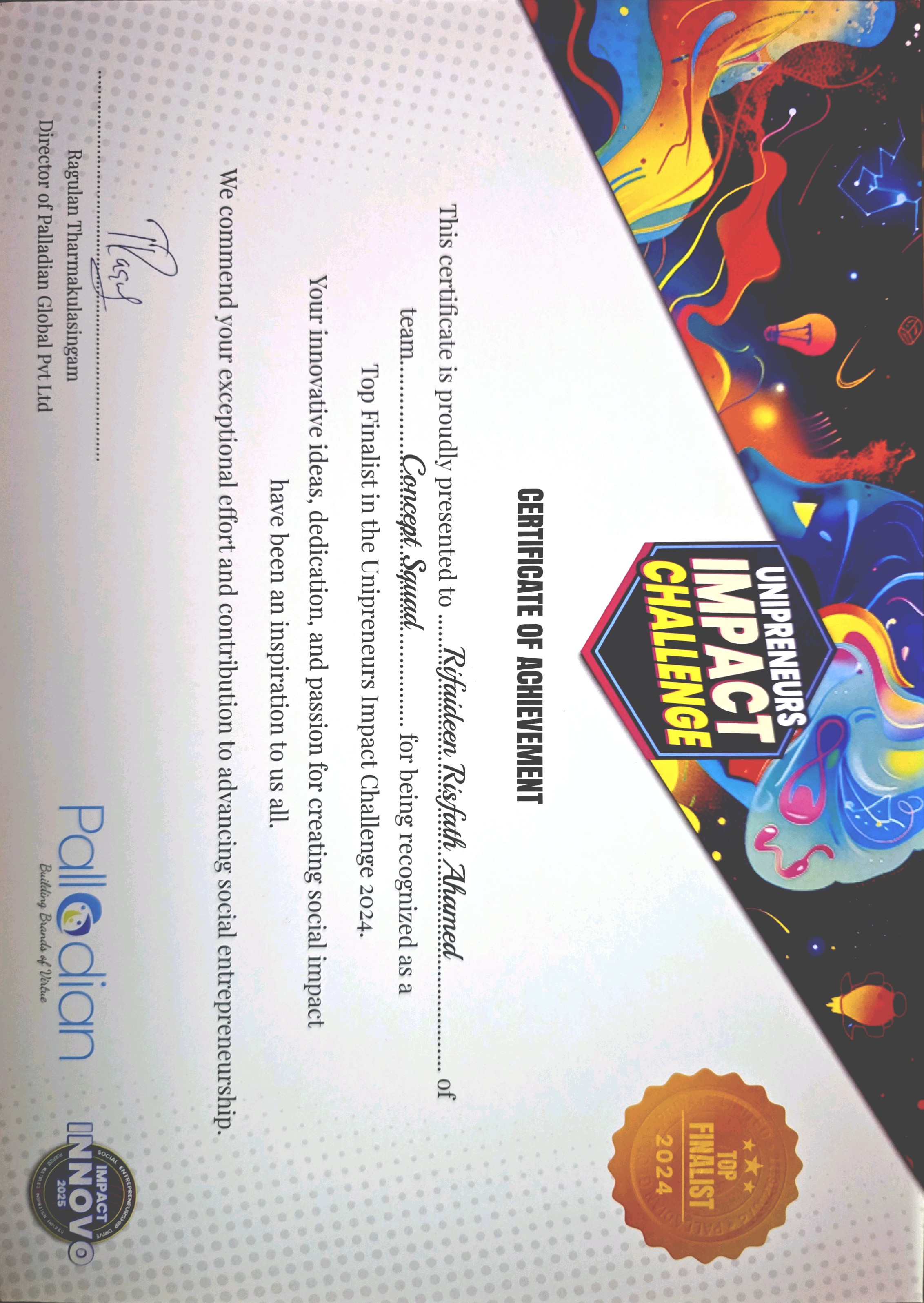IUnipreneurs Finalist Award